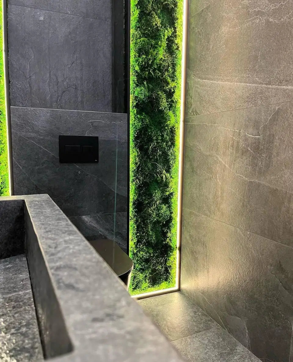 "Verdant Vertical Glow" Preserved Moss Panel