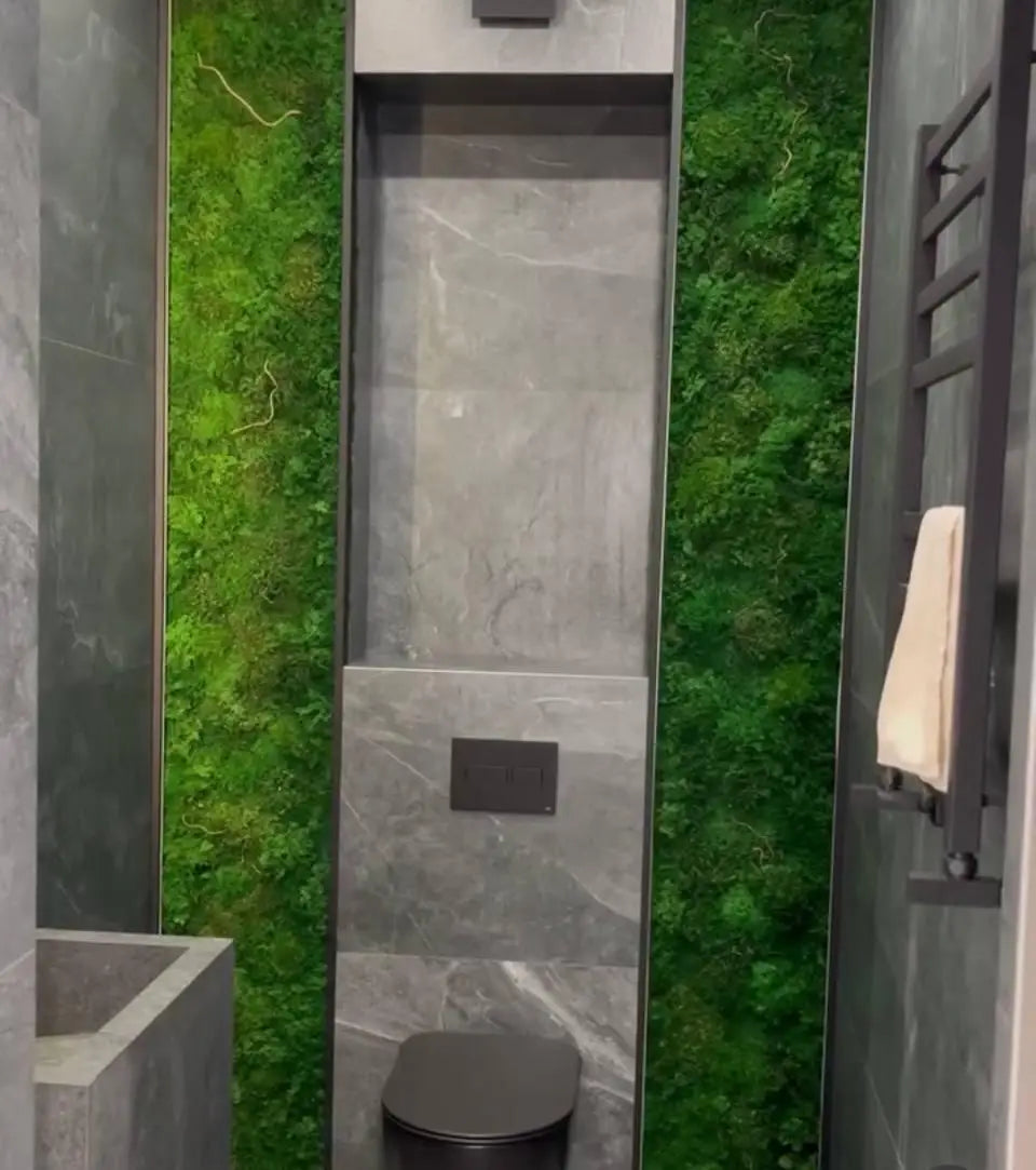 "Verdant Vertical Glow" Preserved Moss Panel