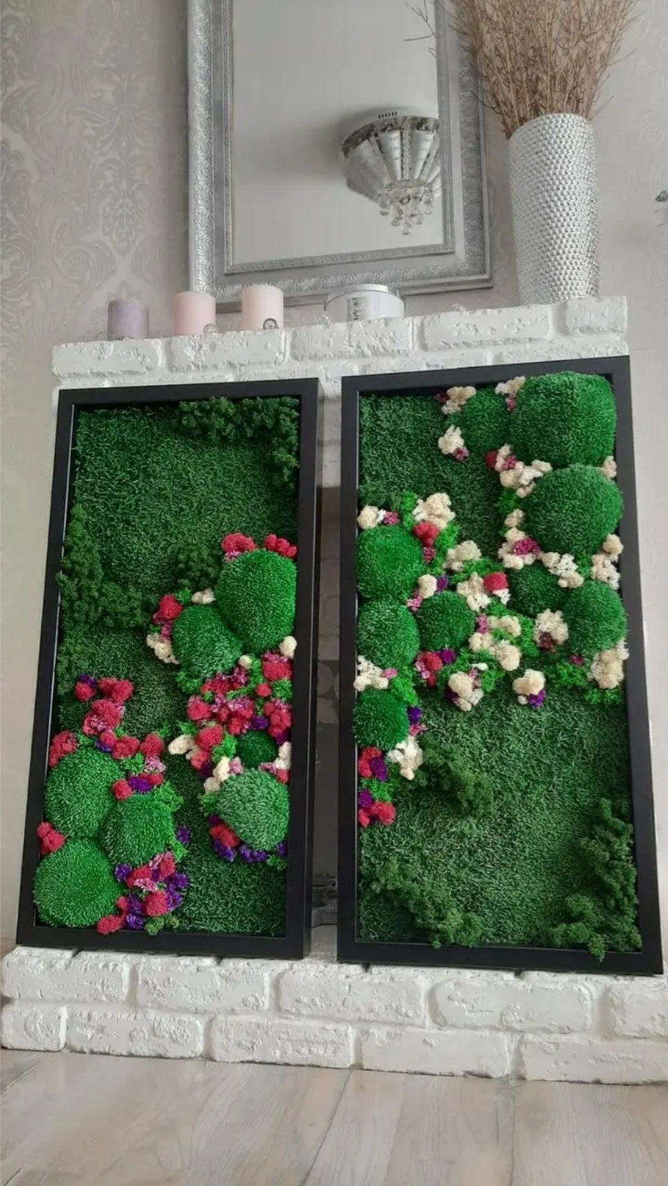 Verdant Harmony Dual Panel Moss Art