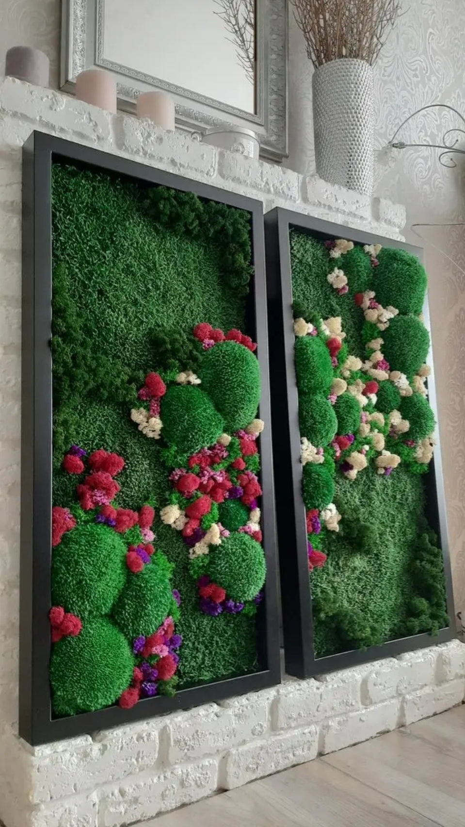 Verdant Harmony Dual Panel Moss Art