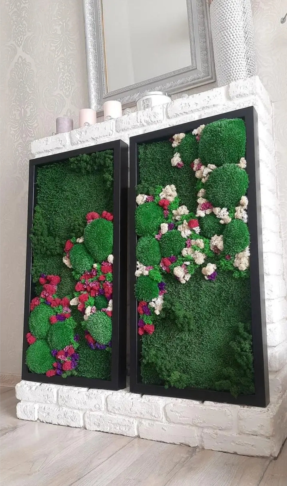 Verdant Harmony Dual Panel Moss Art