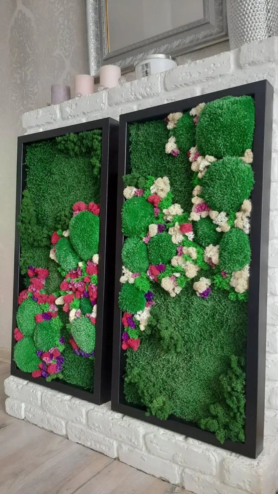 Verdant Harmony Dual Panel Moss Art